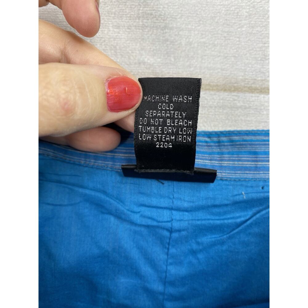 Rafaella Skirt 6 Blue Turquoise Pin Tucked Striped A Line Midi 100% Cotton NWT - Picture 10 of 10